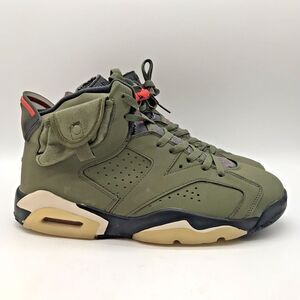 Jordan 6 Retro x Travis Scott Mid Top Sneakers Men's 11 Olive Green CN1084-200